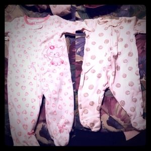 Baby Girl 3-6 M Footie Footed Sleeper Pajamas Zip